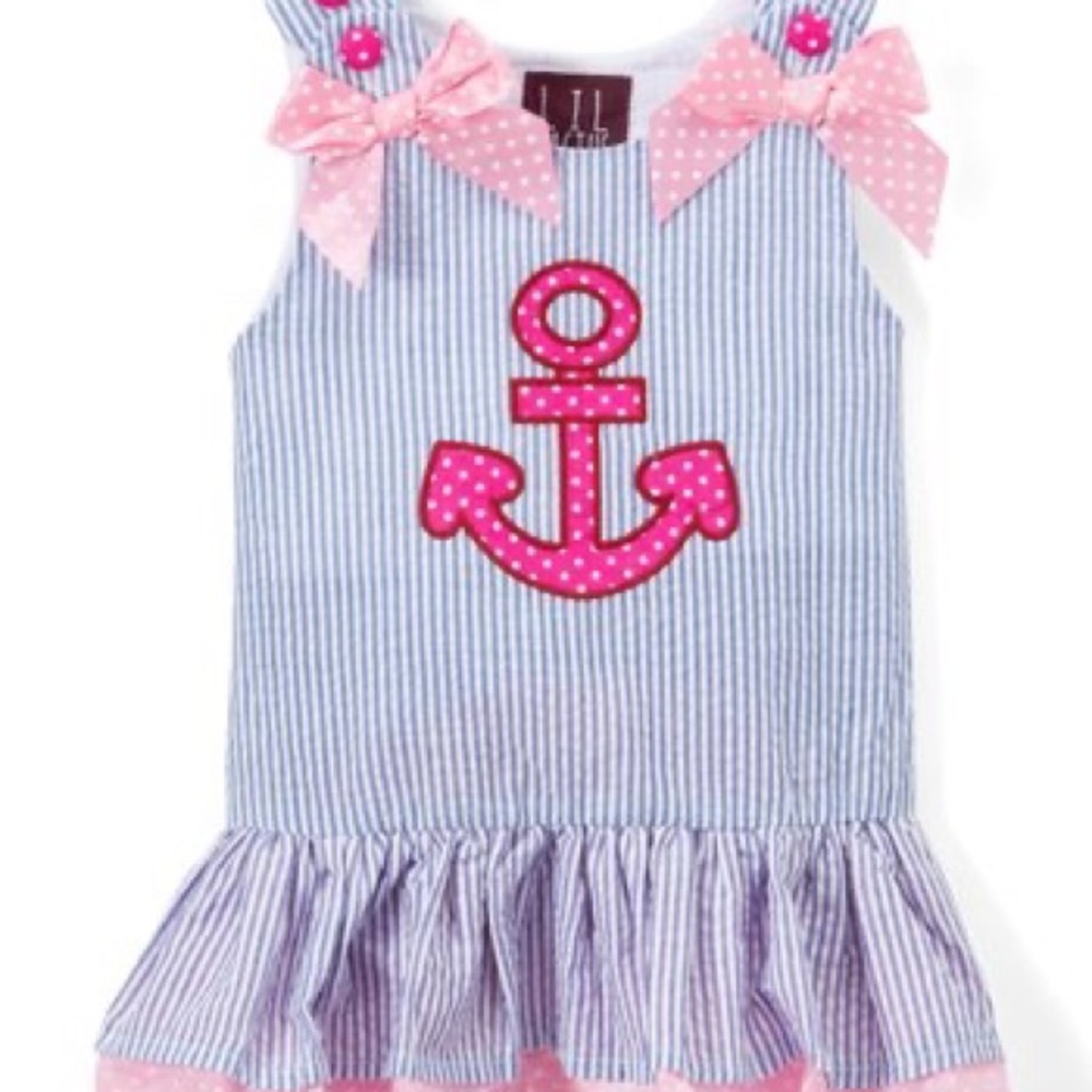 Blue & Pink Stripe/Polka  Dress NWT